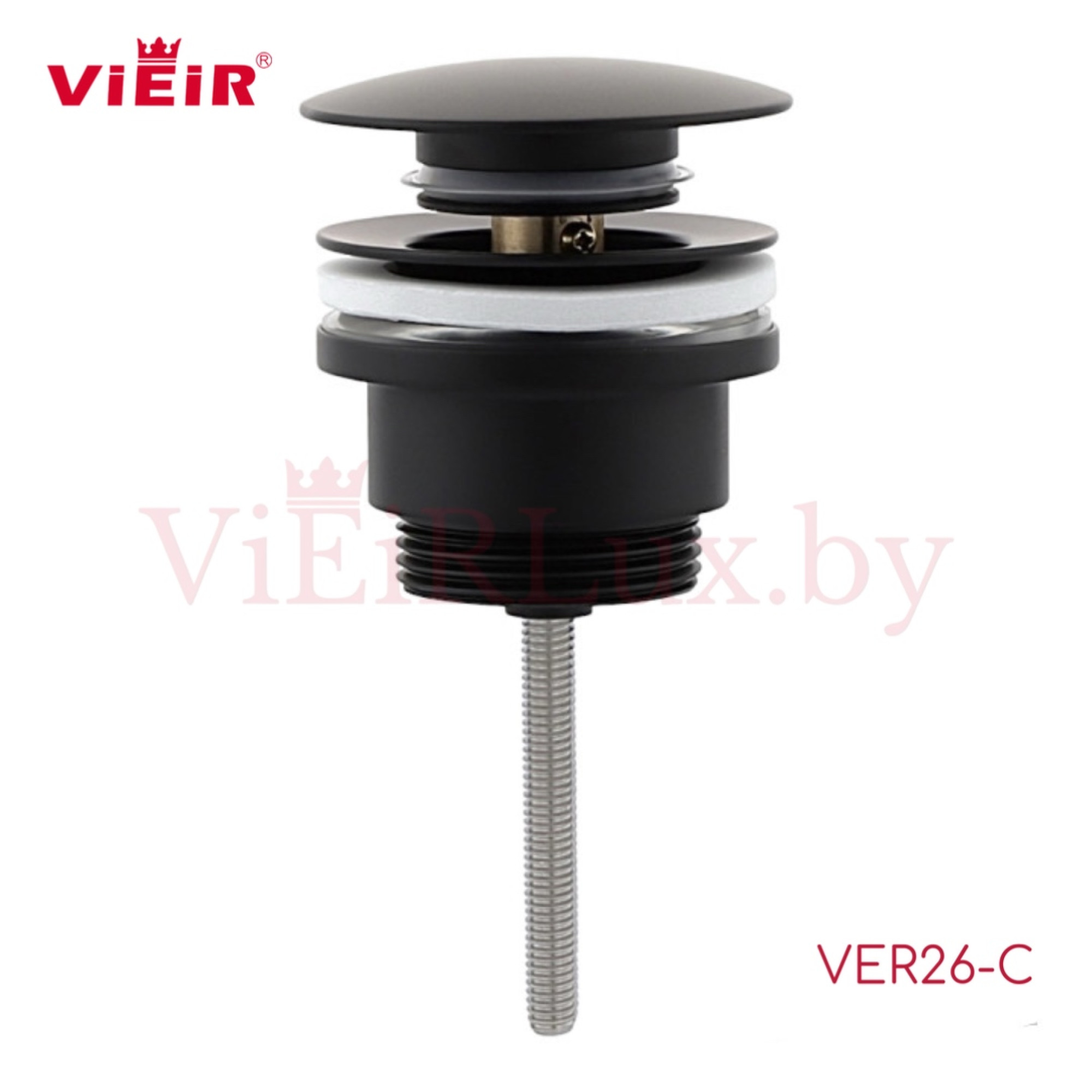 Донный клапан Vieir VER26-C (черный матовый) - фото