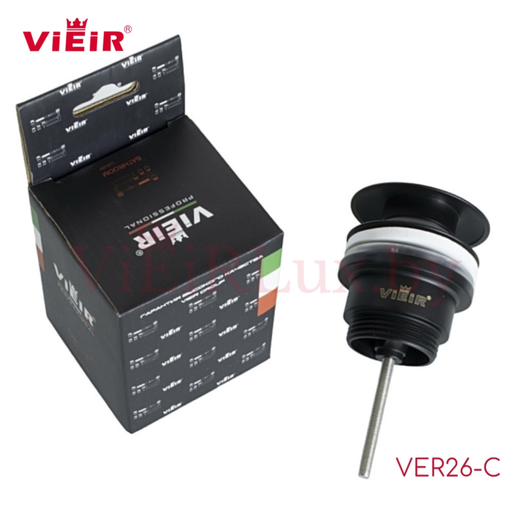 Донный клапан Vieir VER26-C (черный матовый) - фото2