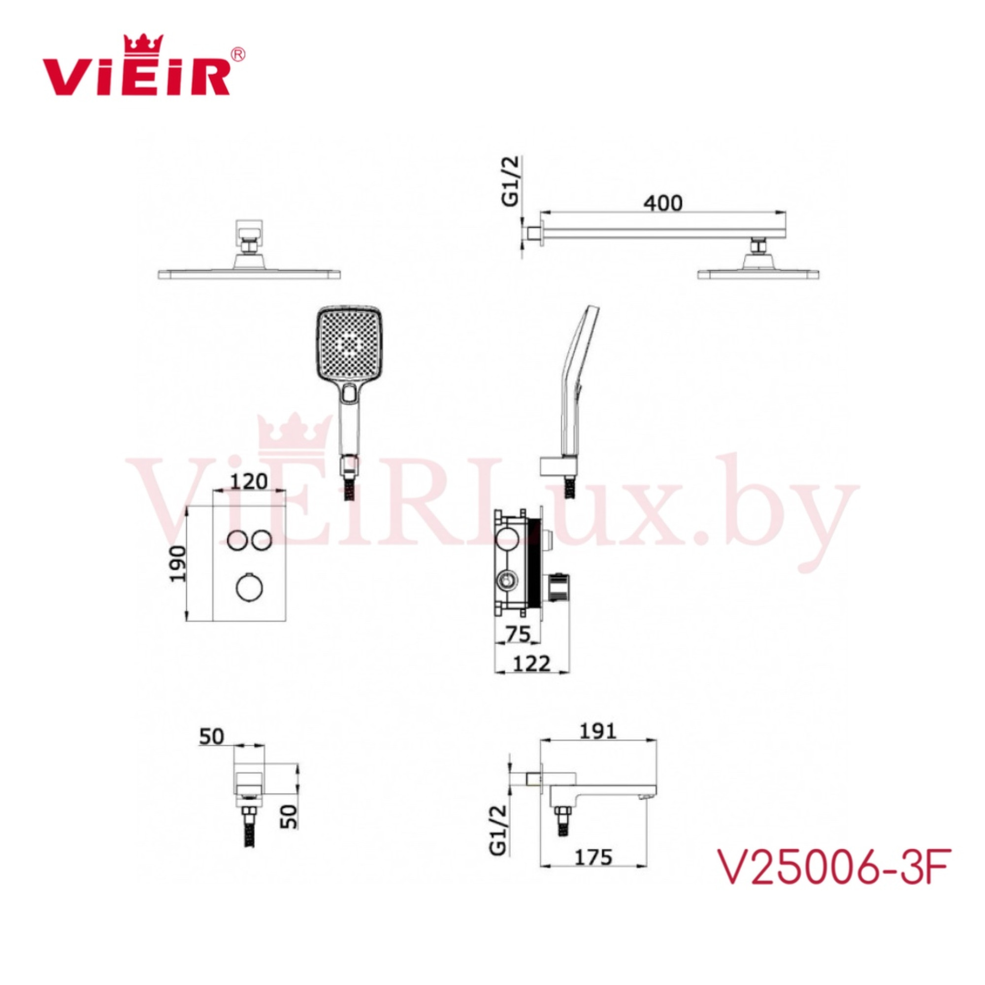 Душевая система  Vieir V25006-3F - фото2