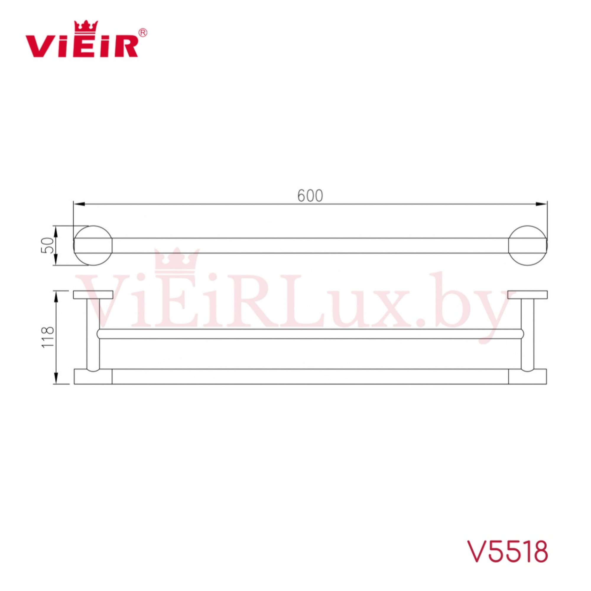 Полотенцедержатель Vieir 5518-G графит - фото2