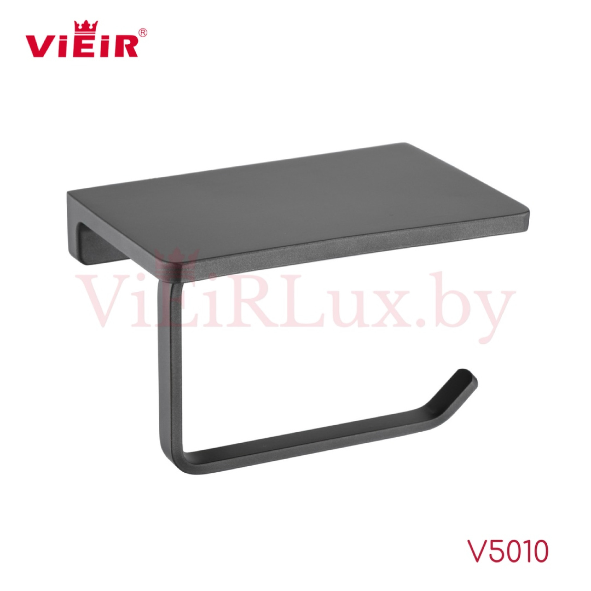 Держатель для туалетной бумаги Vieir 5010-G с полкой графит - фото