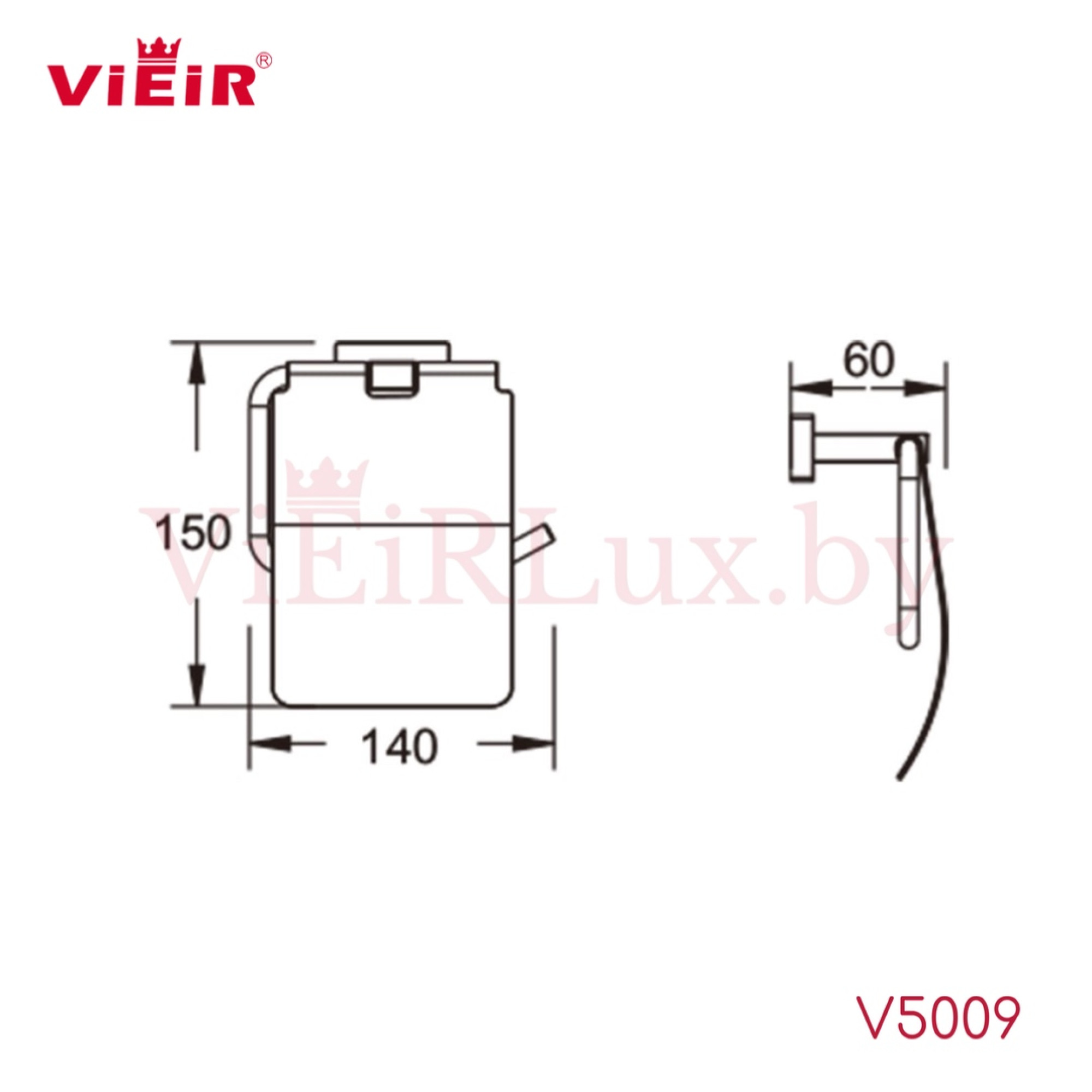 Держатель для туалетной бумаги Vieir 5009-C - фото2